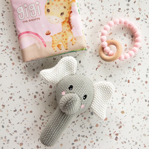 BABY ELEPHANT KNITTED RATTLE