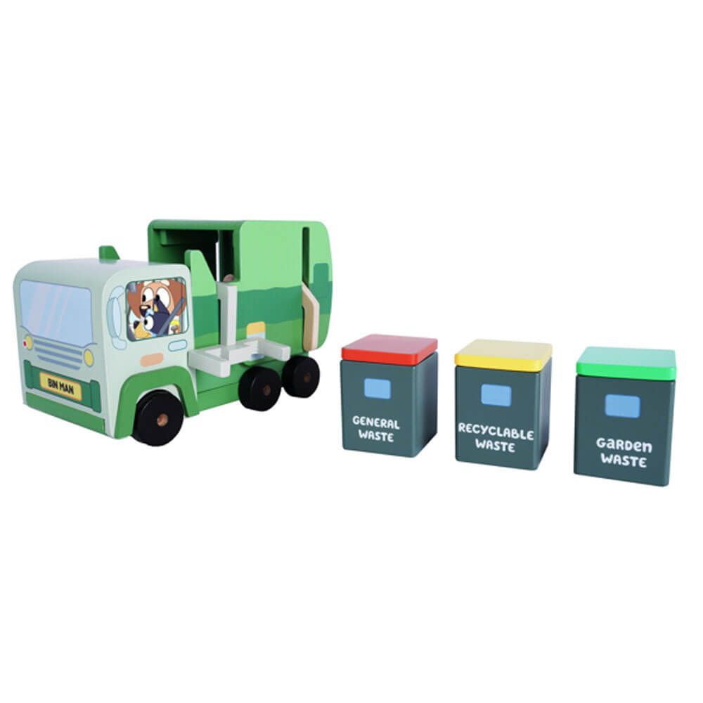 BLUEY WOODEN GARBAGE TRUCK