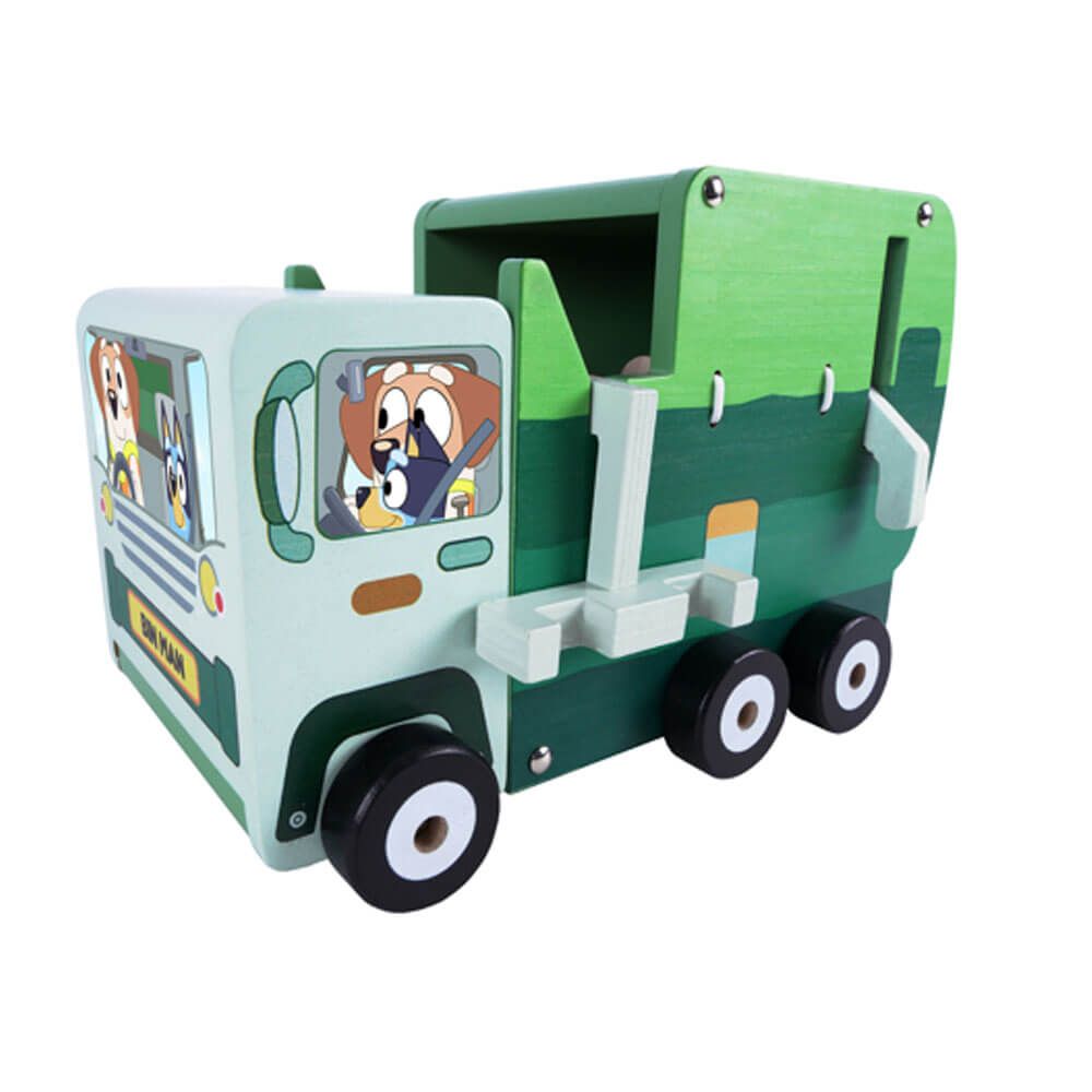 BLUEY WOODEN GARBAGE TRUCK