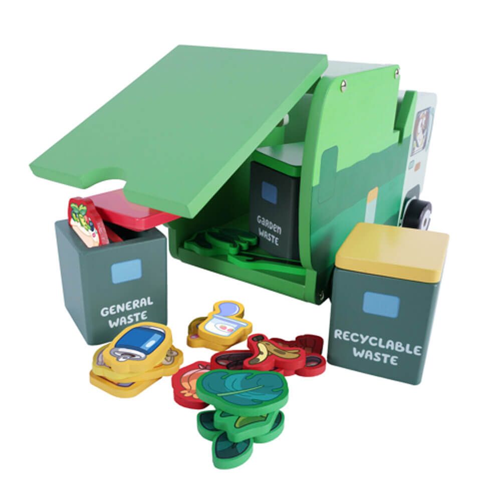 BLUEY WOODEN GARBAGE TRUCK