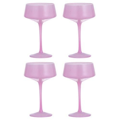 CHELSEA BLUSH 4PK COUPE GLASS