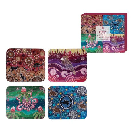 SPIRIT LAND 4PK ASST COASTER