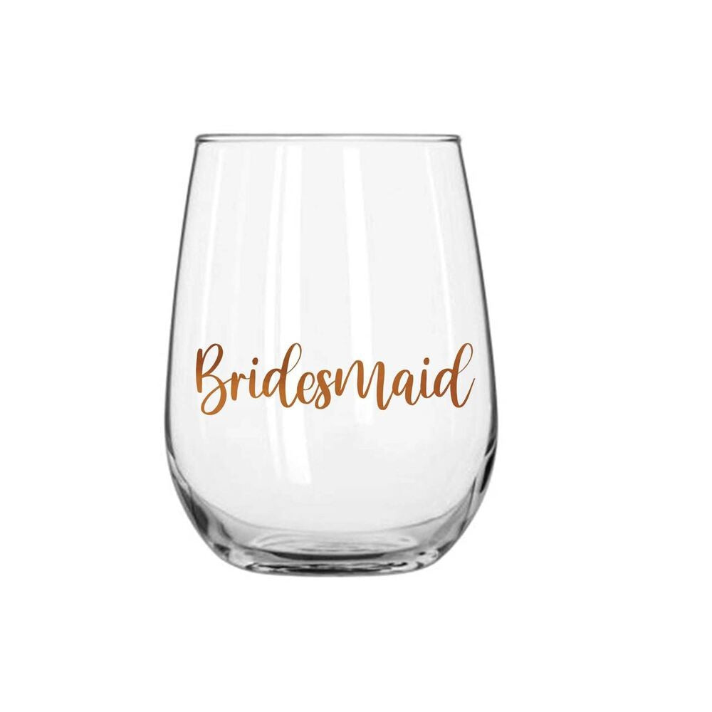 BRIDESMAID STEMLESS WINE ROSE GOLD