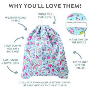 OUT & ABOUT RAINBOW DRAWSTRING BAG