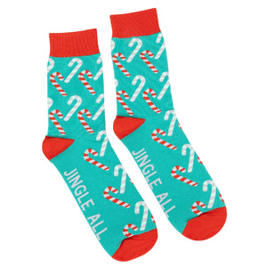 CHRISTMAS CANDY CANE SOCKS