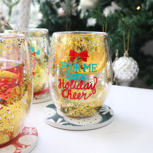 CHRISTMAS CHEERS STEMLESS GLASS