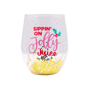 CHRISTMAS JOLLY STEMLESS GLASS