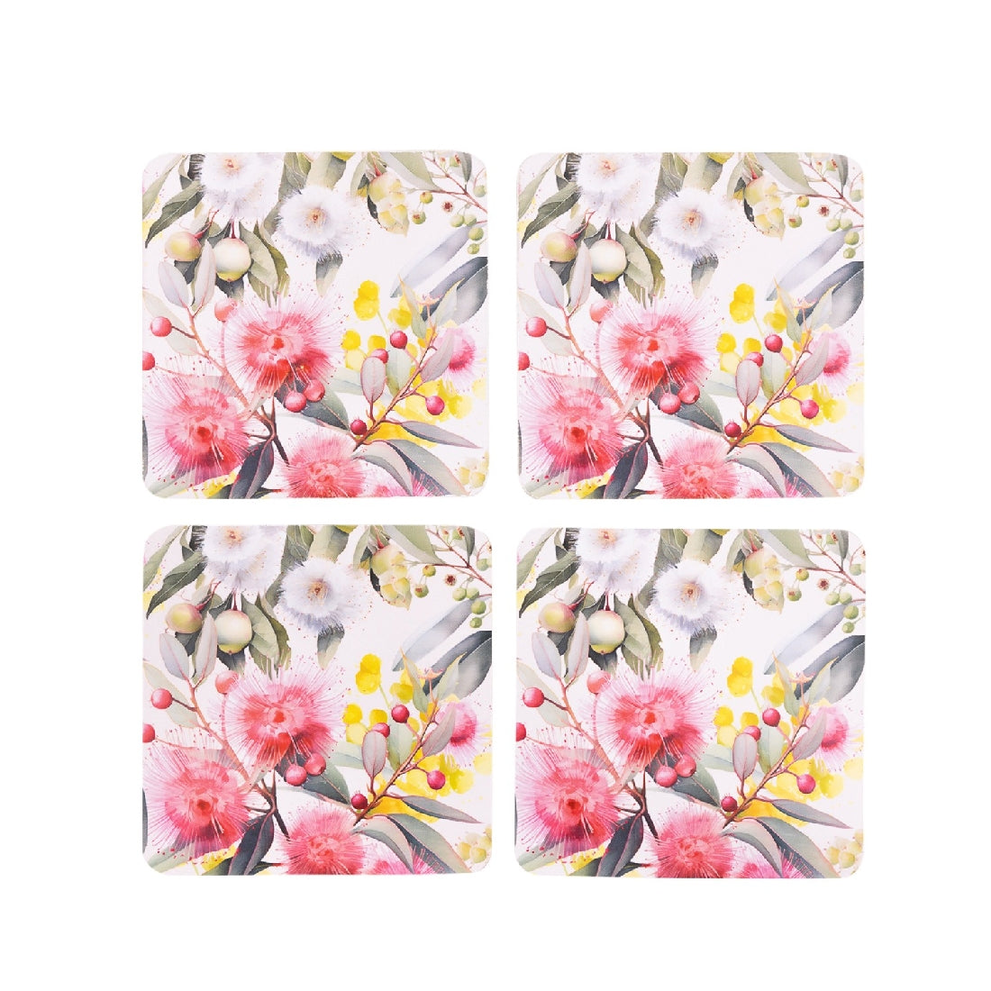 NATIVE BLOOMS COASTERS SET S/4