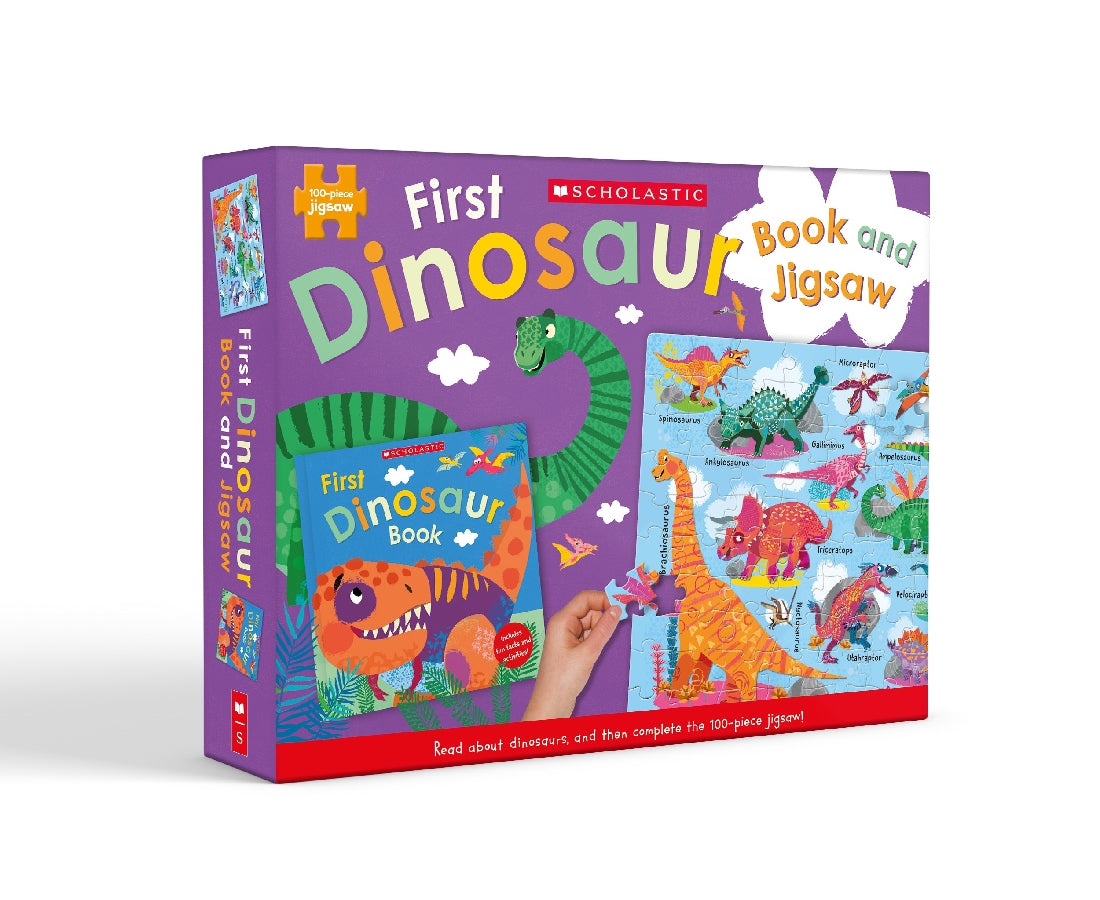 FIRST DINOSAURS BOOK AND JIGSAW