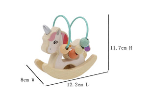 WOODEN UNICORN ROCKER WITH BEADS - CALM & BREEZY