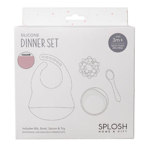 BABY PINK SILCONE DINNER SET GIFT BOXED