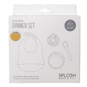 BABY MUSTARD SILCONE DINNER SET GIFT BOXED