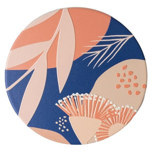 FLEUR NAVY CERAMIC COASTER