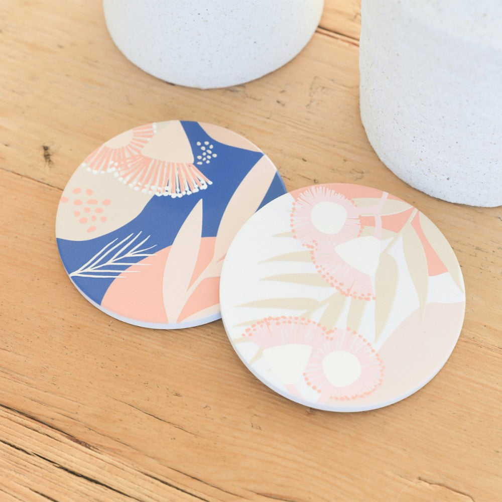 FLEUR NAVY CERAMIC COASTER