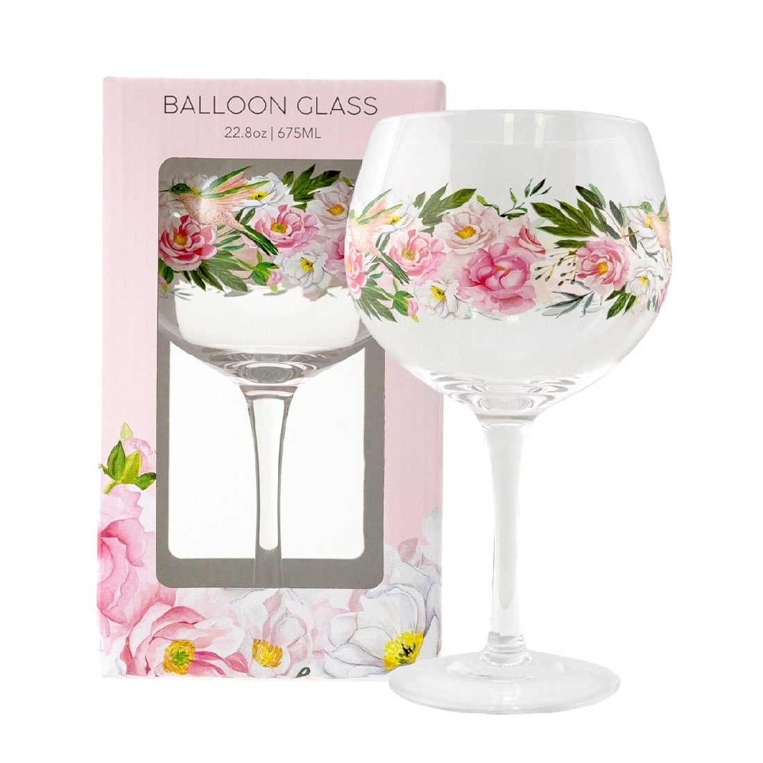 SIP BY SPLOSH BALLON GLASS PINK PEONY