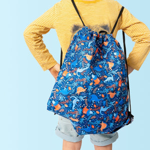 OUT & ABOUT DINOSAUR DRAWSTRING BAG